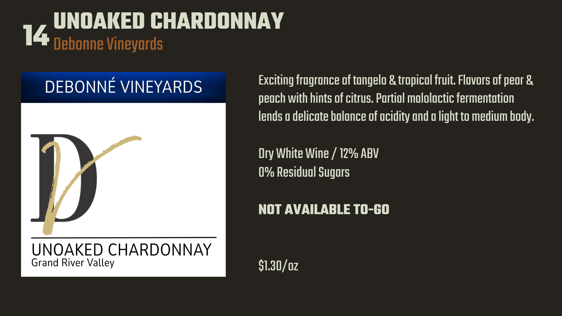 14. Unoaked Chardonnay
