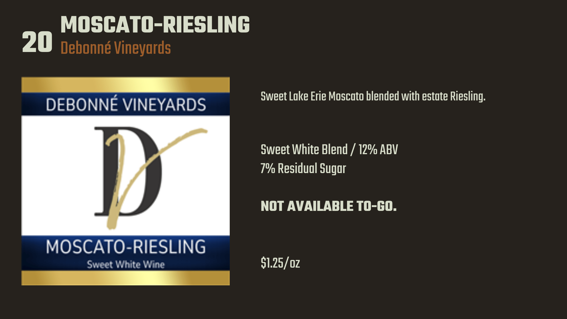 20. Moscato Riesling