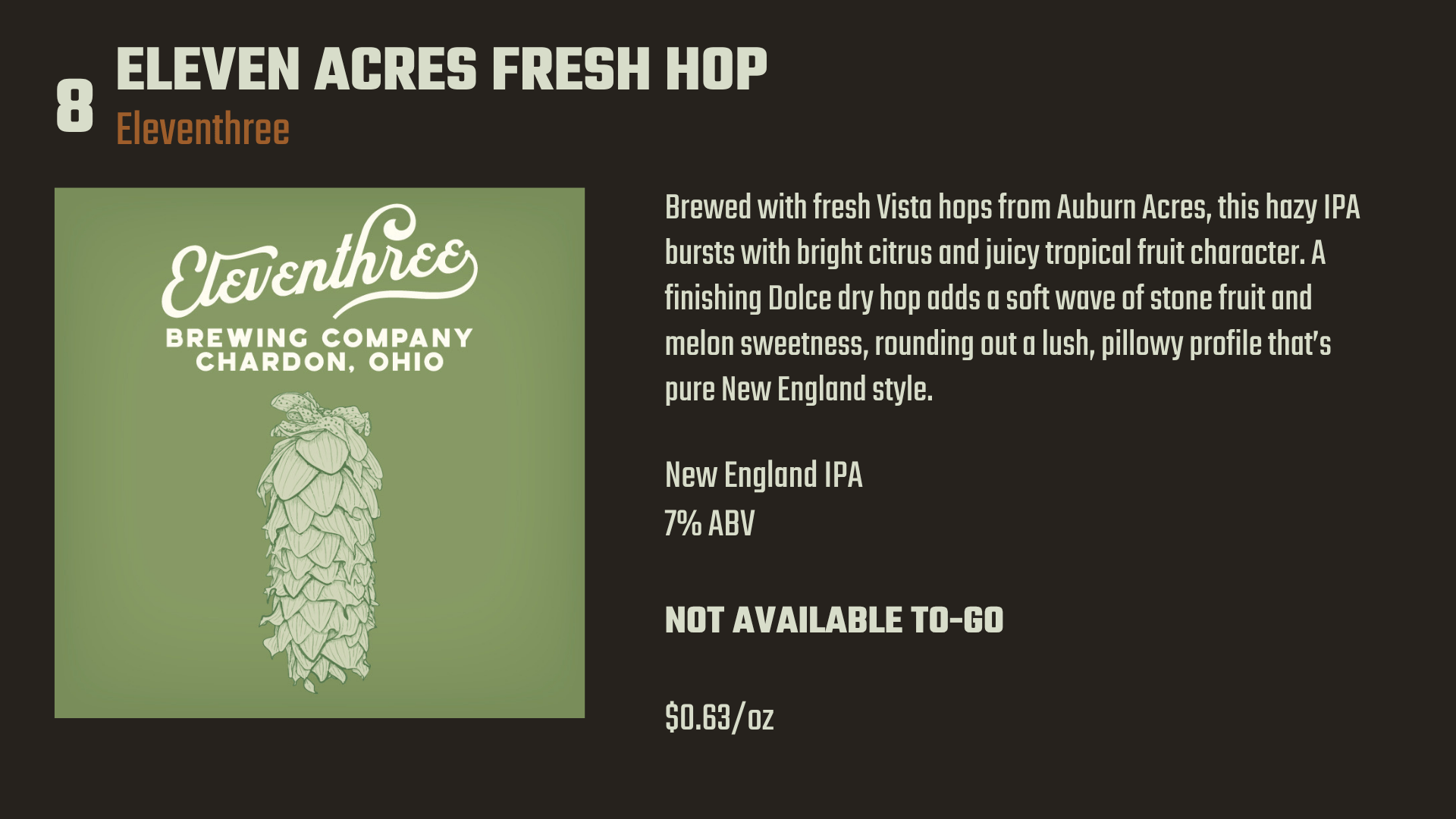 8. Eleven Acres Fresh Hop